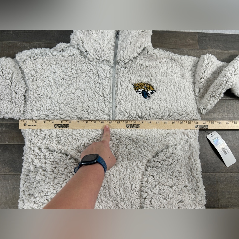 Jacksonville Jaguar Pull on Quarter Zip Sherpa Jackets - Picture 7 of 8